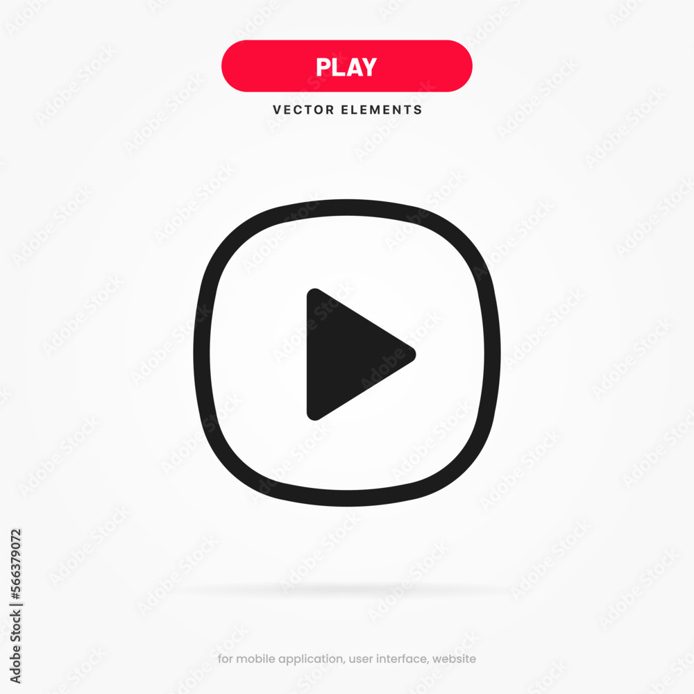 Poster 3d play button icon. video play symbol. start sign. pause icon. player logo button. play music or so