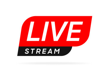 Live streaming icon. Live stream icons. Video broadcasting icon. Red live symbol for TV, news, movies, shows, webinar. Online stream icons.