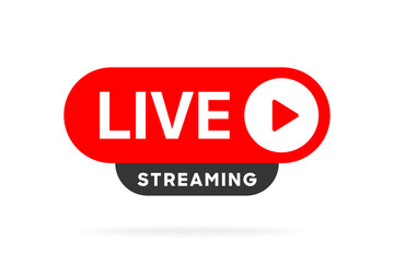 Live streaming icon. Live stream icons. Video broadcasting icon. Red live symbol for TV, news, movies, shows, webinar. Online stream icons.