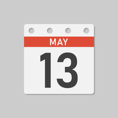 Fototapeta premium Icon page calendar day - 13 May