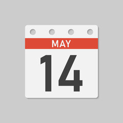 Icon page calendar day - 14 May