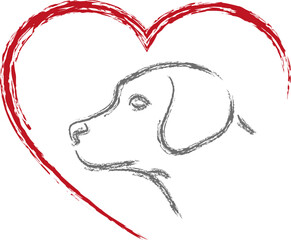 Hund und Herz, Hund, Hunde und Hundepflege Logo, Hintergrund, Dog Logo