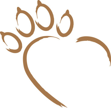 Hundepfote, Wolfspfote, Herz, Logo, Button, Dog logo