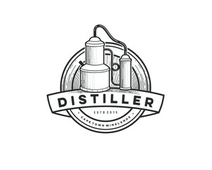 vintage distiller badge template