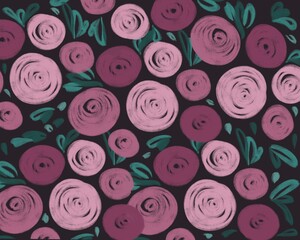 floral background pattern roses on dark