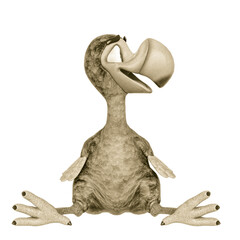 dodo cartoon is sitting and happy © DM7
