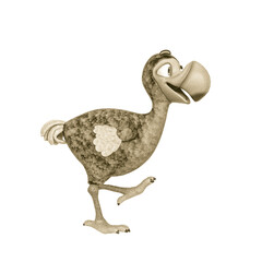 dodo cartoon is walking around side view © DM7