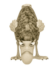 dodo cartoon is in eat pose on front view © DM7