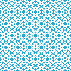 Seamless pattern of white decor on blue background