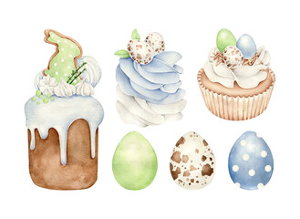 easter cakes and eggs
