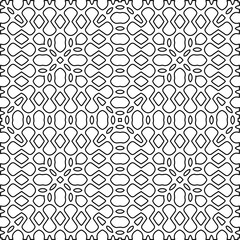 Stylish texture with figures from lines.
Abstract geometric black and white pattern for web page, textures, card, poster, fabric, textile. Monochrome graphic repeating design. 
