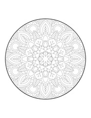 Mandala. Ethnic decorative element. Hand drawn backdrop. Islam, Arabic, Indian, ottoman motifs. Coloring page for adults. round mandala. mandala circle. mandala illustration. mandala pattern. Round.