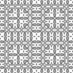 Stylish texture with figures from lines.
Abstract geometric black and white pattern for web page, textures, card, poster, fabric, textile. Monochrome graphic repeating design. 