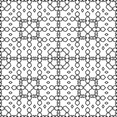 Stylish texture with figures from lines.
Abstract geometric black and white pattern for web page, textures, card, poster, fabric, textile. Monochrome graphic repeating design. 