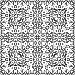 Stylish texture with figures from lines.
Abstract geometric black and white pattern for web page, textures, card, poster, fabric, textile. Monochrome graphic repeating design. 