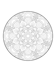 Mandala. Ethnic decorative element. Hand drawn backdrop. Islam, Arabic, Indian, ottoman motifs. Coloring page for adults. round mandala. mandala circle. mandala illustration. mandala pattern. Round.