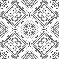 Stylish texture with figures from lines.
Abstract geometric black and white pattern for web page, textures, card, poster, fabric, textile. Monochrome graphic repeating design. 