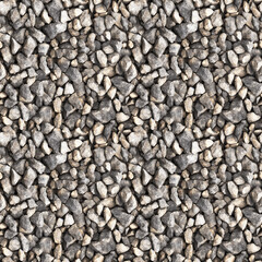 Mixture of crushed stone of different fractions, stone texture.  Seamless background