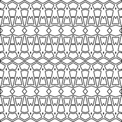 Stylish texture with figures from lines.
Abstract geometric black and white pattern for web page, textures, card, poster, fabric, textile. Monochrome graphic repeating design. 