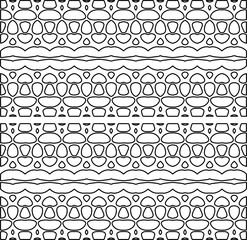 Stylish texture with figures from lines.
Abstract geometric black and white pattern for web page, textures, card, poster, fabric, textile. Monochrome graphic repeating design. 