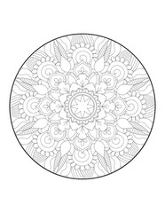 Mandala. Ethnic decorative element. Hand drawn backdrop. Islam, Arabic, Indian, ottoman motifs. Coloring page for adults. round mandala. mandala circle. mandala illustration. mandala pattern. Round.