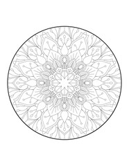 Mandala. Ethnic decorative element. Hand drawn backdrop. Islam, Arabic, Indian, ottoman motifs. Coloring page for adults. round mandala. mandala circle. mandala illustration. mandala pattern. Round.
