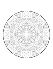Mandala. Ethnic decorative element. Hand drawn backdrop. Islam, Arabic, Indian, ottoman motifs. Coloring page for adults. round mandala. mandala circle. mandala illustration. mandala pattern. Round.