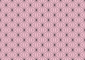 桜色&撫子ピンクの和柄パターンベクター素材