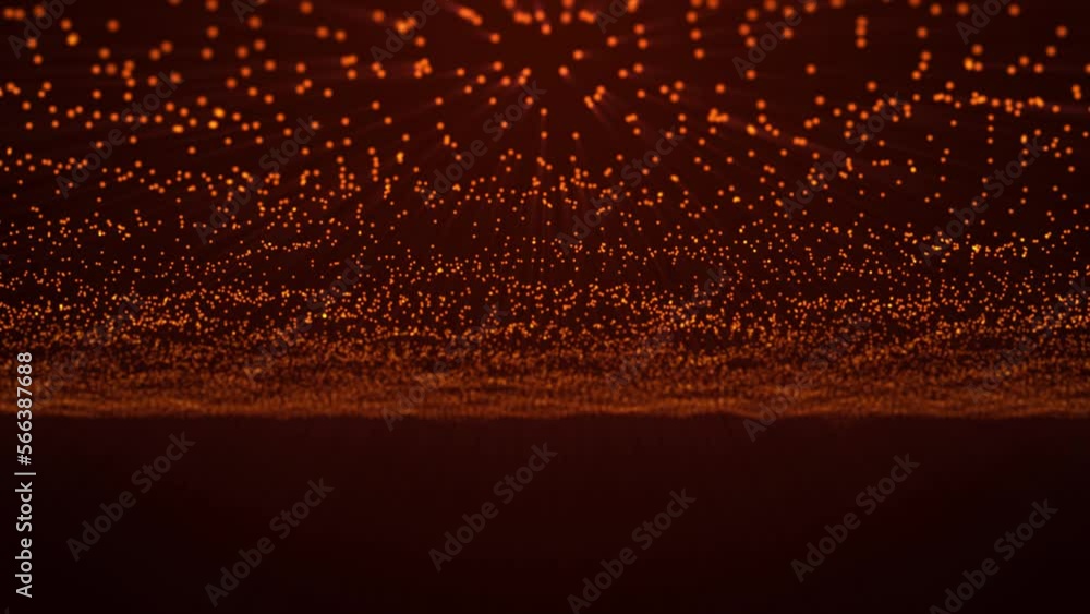 Poster dynamic wave of glowing particles. abstract digital background. data flow information. concept of di