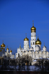 Fototapeta na wymiar Moscow Kremlin architecture in winter. Popular landmark.