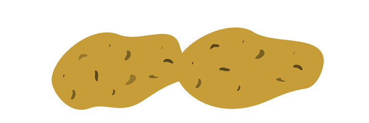 illustrazione con tuberi di patate su sfondo trasparente