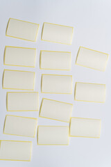 Rolls of white labels isolated. Labels for direct thermal or thermal transfer printing. Blank...