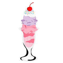 Ice Cream Sundae Illustration 
