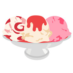 Ice Cream Sundae Illustration 