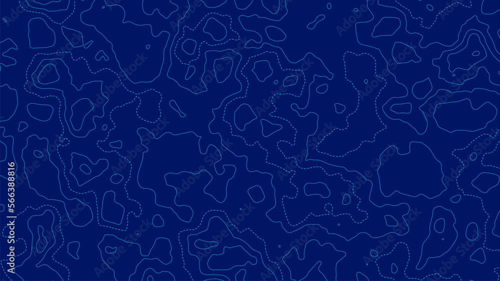 Poster blue topographic map background. geographic abstract military patterns grid. the topo contour map wi
