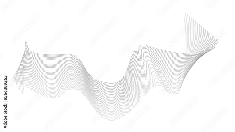 Aufkleber creative isolated gray gradient wave background. curved smooth lines created by bend tool. vector il