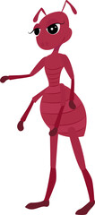 Fototapeta na wymiar Annie the Ant cartoon character transparent background illustration