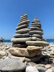 stack of stones on beach