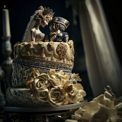 Wedding cake, Wedding, Couple
