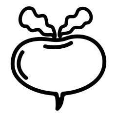 Vegetarian, vegetable, veggies - minimal thin line web icon set.