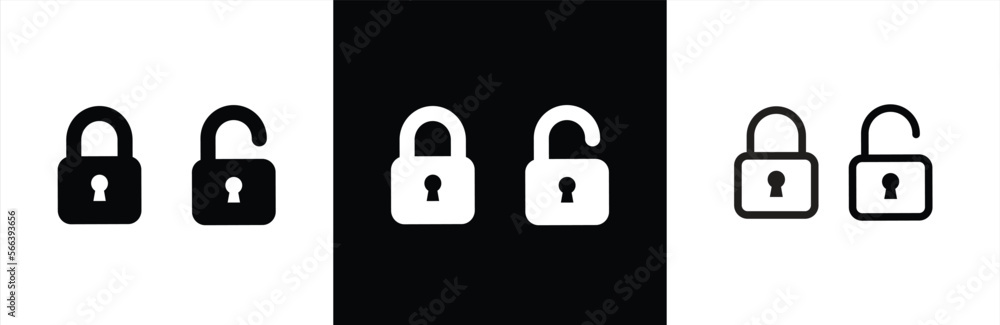 Aufkleber locks icons set. locked and unlocked vector icon set. padlock sign and symbol. privacy symbol vector