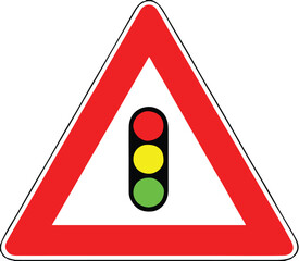 Street DANGER Sign. Road Information Symbol. Light signaling