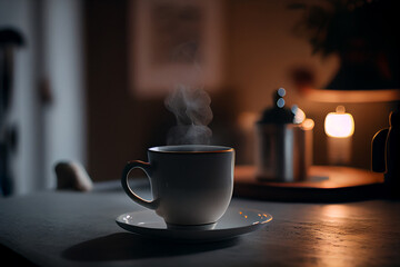 morning background. invigorating coffee. Illustration Generative AI