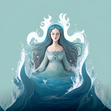 Iemanj&aacute;, Brazilian sea goddess, woman