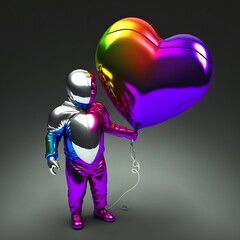 heart balloon man