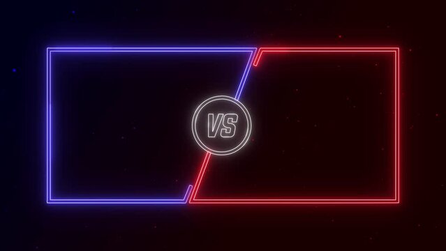 versus animation in blue and red with neon design perfect for fighting games