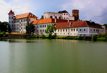 Fototapeta na wymiar Castle in Jindrichuv Hradec converted into a chateau in the town of Jindrichuv Hradec in the South Bohemian Region, Czech Republic, Europe. The third largest castle complex in the Czech Republic.