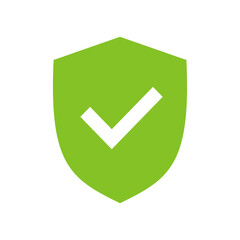 Check mark with a shield. Illustration