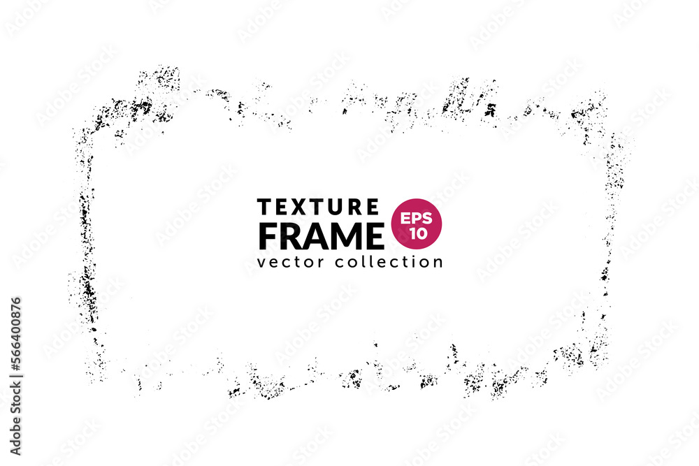 Poster Textured overlay grunge frame rectangular shape. Distressed one color background. Abstract graphic vector design.