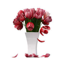 decorative flowers and plants for the interior,  isolated on transparent background, 3D illustration, cg render